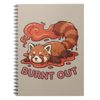 Caderno Espiral Funny Melting Red Panda Burnt Out Sticker | Cute 