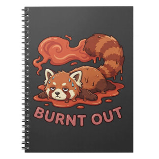 Caderno Espiral Funny Melting Red Panda Burnt Out Sticker | Cute 
