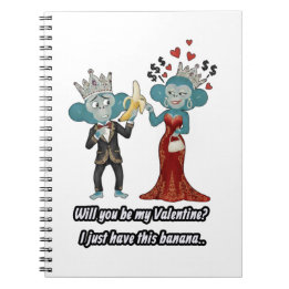 Caderno Espiral Funny Monkey Couple Valentine's Day