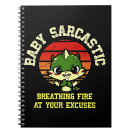 Caderno Espiral Funny Motivational Dragon - Burn Your Excuses