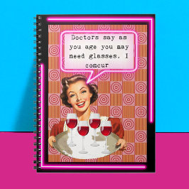 Caderno Espiral Funny Notebook Journal Best Friend Gift "Glasses"