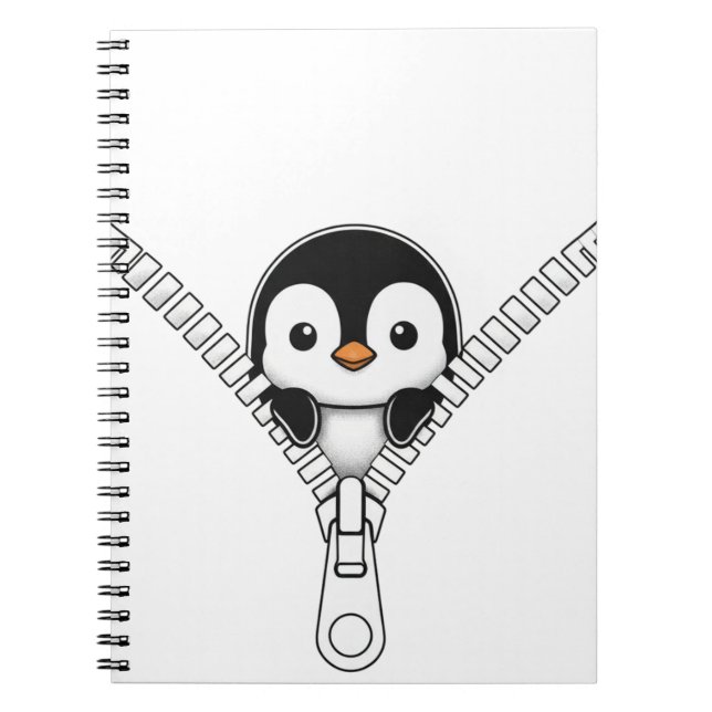 Caderno Espiral Funny Penguin Peek  (Frente)