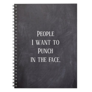 Caderno Espiral Funny People I want To Punch Notebook