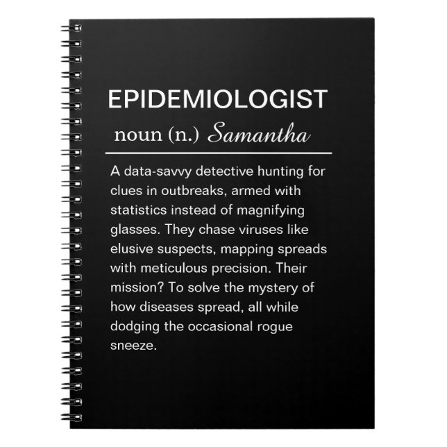 Caderno Espiral Funny Personalized Epidemiologist Definition (Frente)