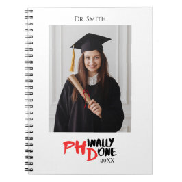 Caderno Espiral Funny PHD Graduation Custom Photo Gift