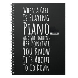 Caderno Espiral Funny Piano Gifts For Her Pianist Player Girls