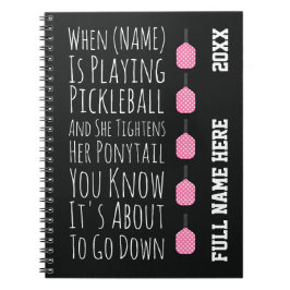 Caderno Espiral Funny Pickleball Gifts For Her Teen Girls Women