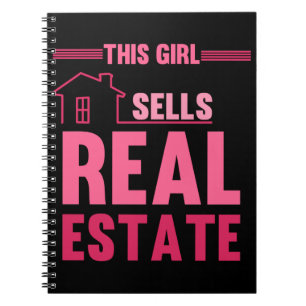 Caderno Espiral Funny Property Investor Girl Imóveis Agent