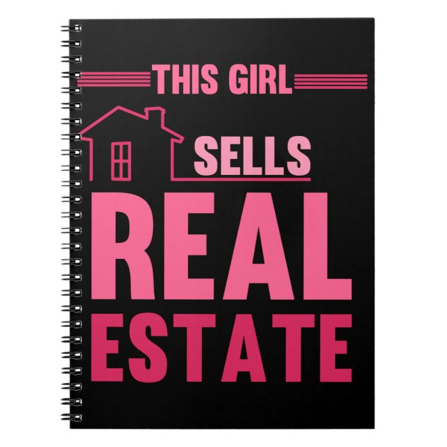 Caderno Espiral Funny Property Investor Girl Imóveis Agent (Frente)