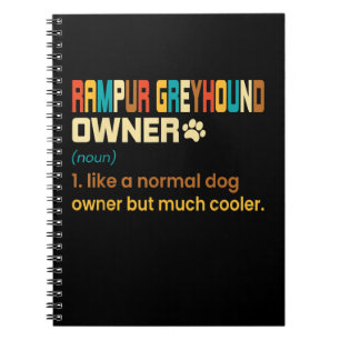 Caderno Espiral Funny Rampur Greyhound Vintage Retro Cachorro Mãe