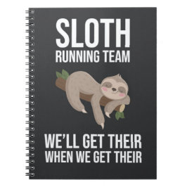 Caderno Espiral Funny Sloth Running Team Gifts Slow Runners