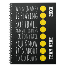 Caderno Espiral Funny Softball Gifts Player Team Girls Women Her