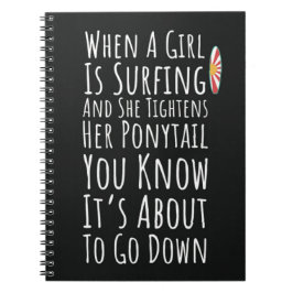 Caderno Espiral Funny Surfing Gifts For Her Girls Surfer Surfboard