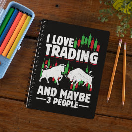 Caderno Espiral Funny Trading Quote Bull & Candlestick Daytrading 