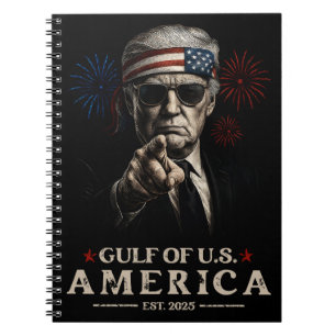 Caderno Espiral Funny Trump Golfo Dos EUA 2025 4 De Julho