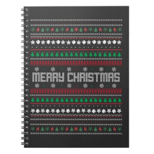 Caderno Espiral Funny Ugly  Merry Christmas pattern