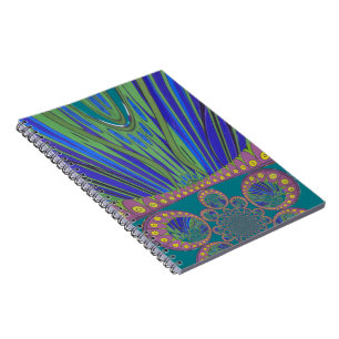 Caderno Espiral Fusão Afro-Egípcia: Um Design de Caleidoscópio