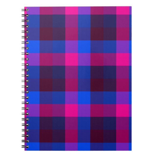 Caderno Espiral Fusão de mosaico néon (Frente)