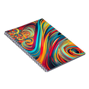 Caderno Espiral Fusão de Onda de Cor – Arte Moderna de Redemoinho