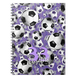Caderno Espiral Futebol Ballz! Futebol feminino roxo personalizado