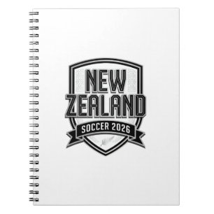 Caderno Espiral Futebol da Nova Zelândia 2026 Futebol Bold Tipogra