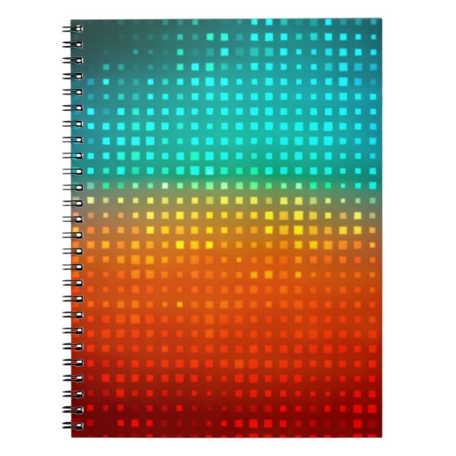 Caderno Espiral futebol multicolorido abstrato ou futebol (Frente)