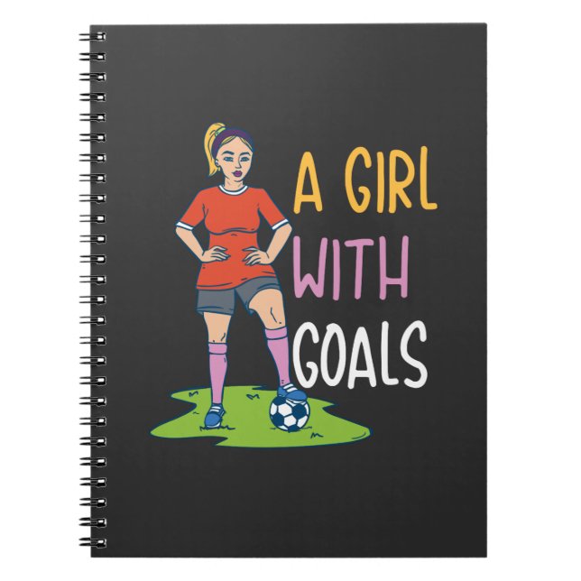 Caderno Espiral Futebol - Uma Menina Com Objetivos (Frente)