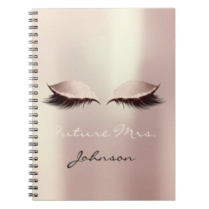 Caderno Espiral Futura Sra. Bridal Pink Makeup Glitter Name Sparkl