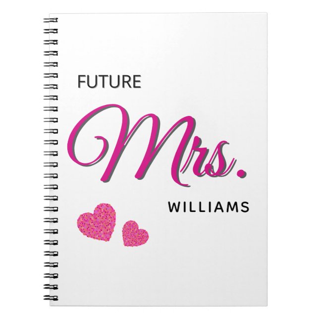 Caderno Espiral Future Mrs Personalized Wedding Design  (Frente)