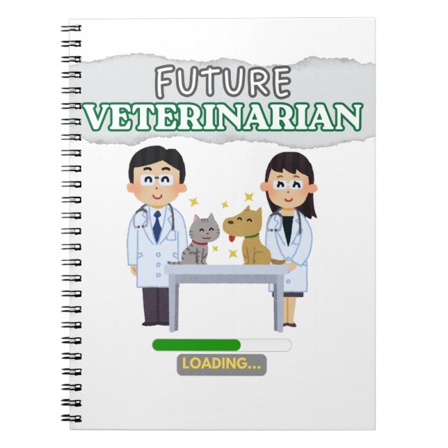 Caderno Espiral Future Veterinarian Loading – Vet Student Design (Frente)