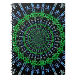 Caderno Espiral Futuristic Electric Plasma Fractal Design