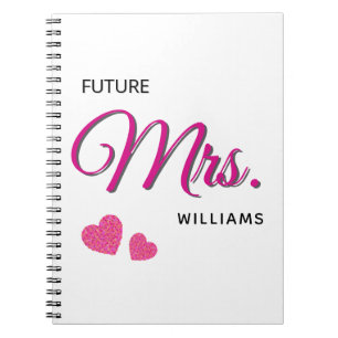 Caderno Espiral Futuro Design de Casamento Personalizado Sra