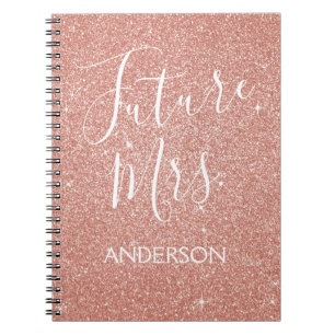 Caderno Espiral Futuro, Sra. Rosa Dourada, Brilhante Cor-de-rosa