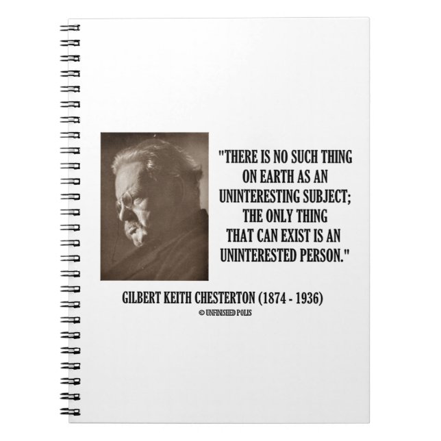 Caderno Espiral G.K. Desinteressado sujeito sem interesse de (Frente)