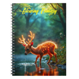 Caderno Espiral Gado de veado de fantasia bonito brilha a vida sel