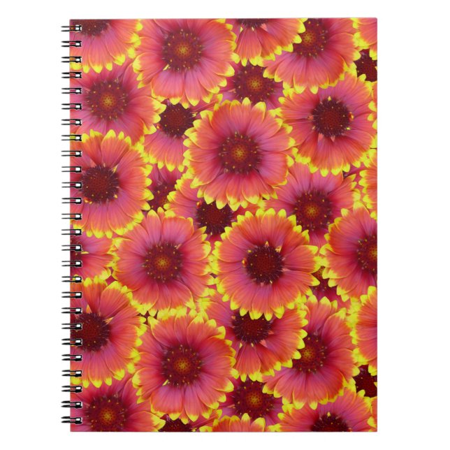 Caderno Espiral Gaillardia - Padrão Sem Costura (Frente)
