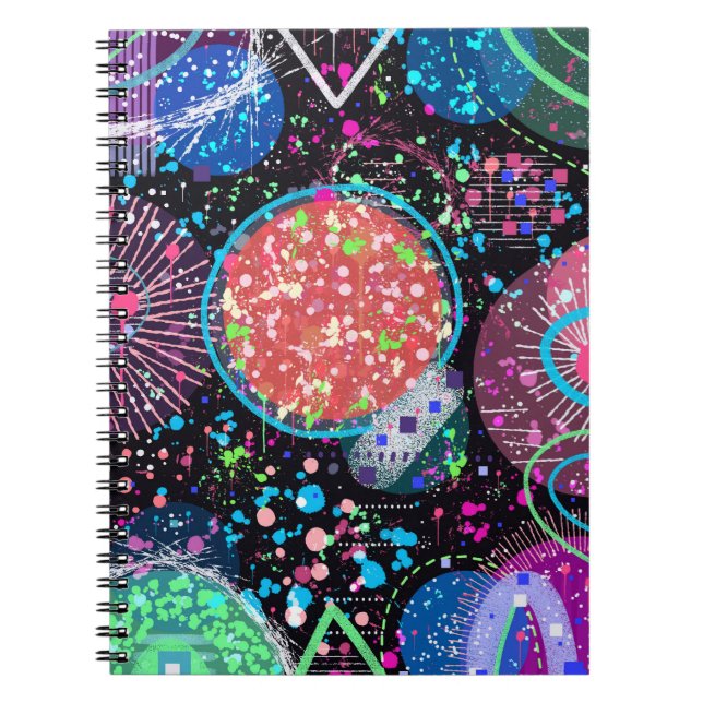 Caderno Espiral Galactic Neighborhood: Abstract Art  Postcard (Frente)