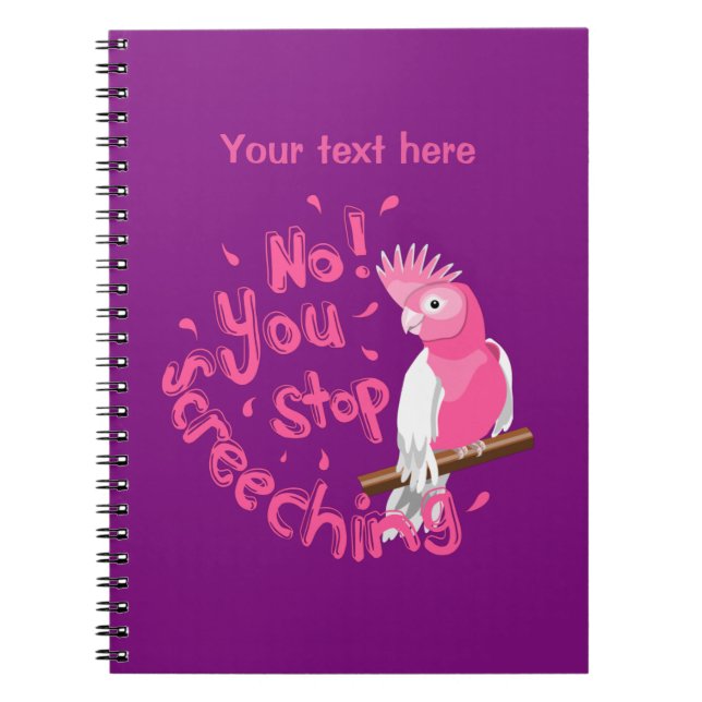 Caderno Espiral Galah Screeching (Frente)
