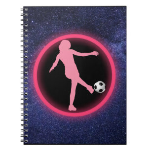 Caderno Espiral Galáxia das Raparigas de Futebol    
