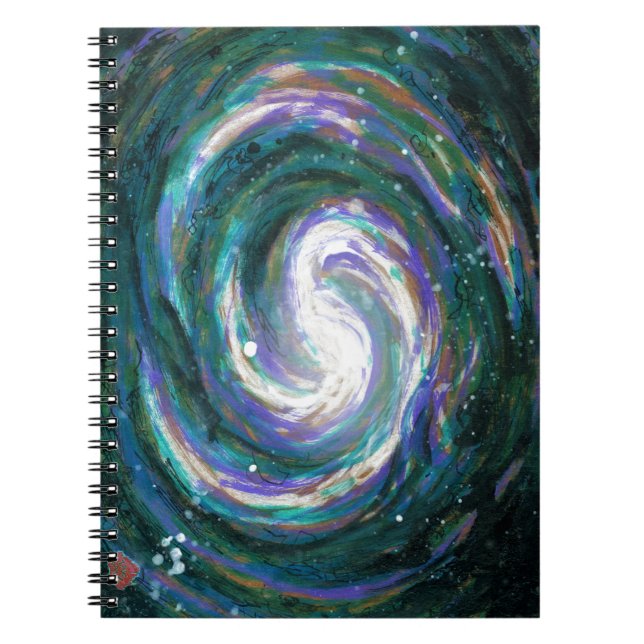 Caderno Espiral Galáxia Espiral no Espaço (Frente)