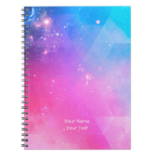 Caderno Espiral Galáxia geométrica abstrata personalizada do cé