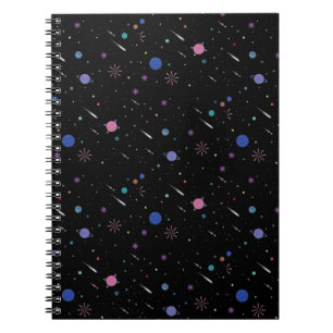 Caderno Espiral Galáxia Lua estrelas, Céu Noturno, Astronomia