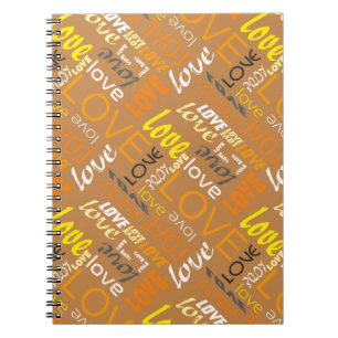 Caderno Espiral Galeria Laranja Viva Palavras de Amor