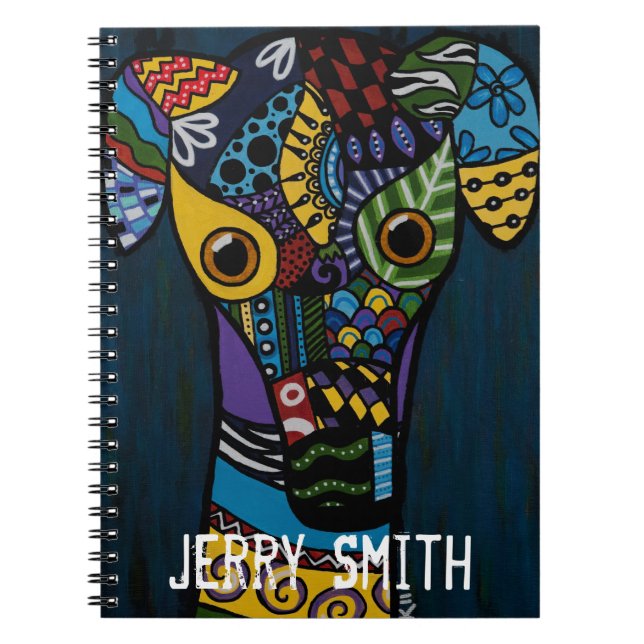 Caderno Espiral Galgo - aposentado competindo o salvamento (Frente)