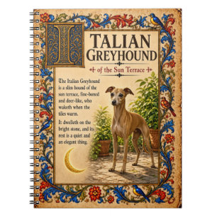 Caderno Espiral Galgo Italiano, Arte do Bestiário Medieval