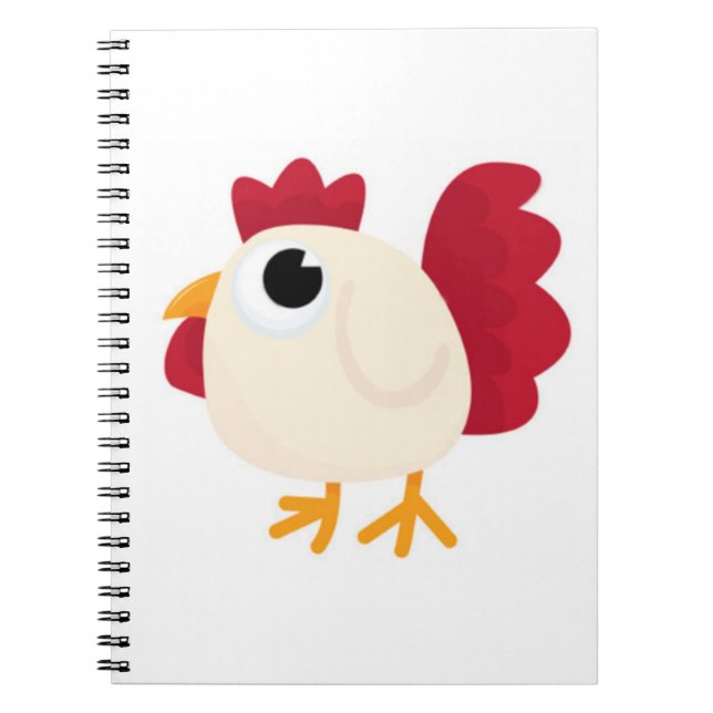 Caderno Espiral Galinha branca engraçada (Frente)