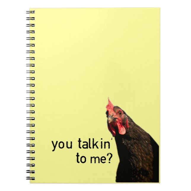 Caderno Espiral Galinha engraçada da atitude (Frente)