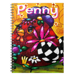Caderno Espiral Galinha Floral Chunky Chunky Branca Personalizada
