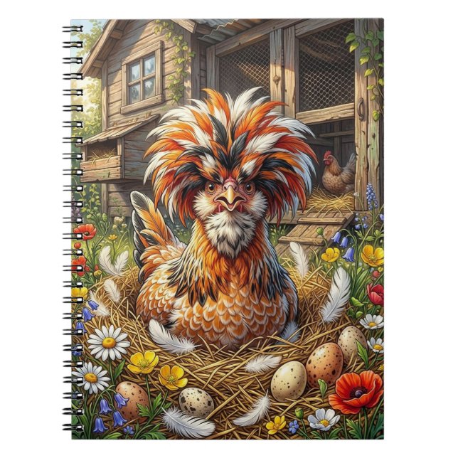 Caderno Espiral Galinhada Polonesa Fofa e Caprichosa (Frente)
