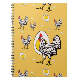 Caderno Espiral Galinhas Retro